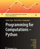برنامه نویسی محاسبات عددی با پایتون |  Programming for Computations – Python